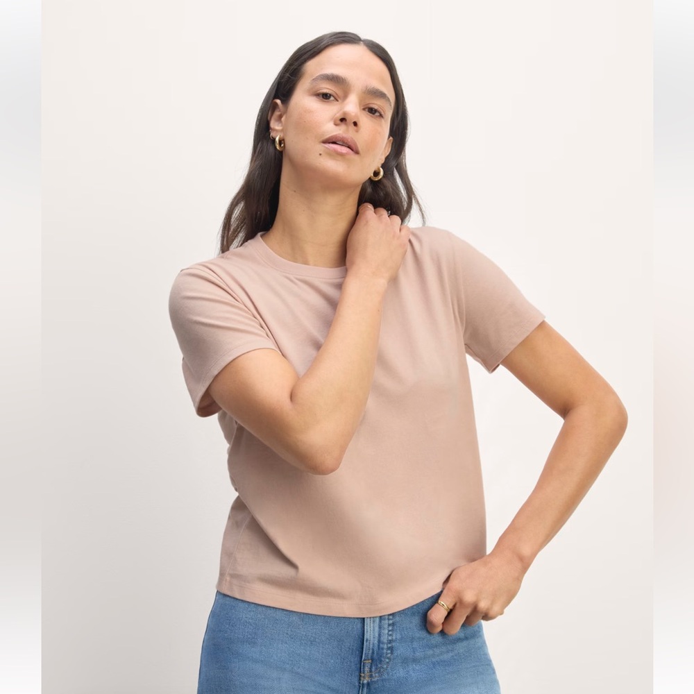 Everlane Box Cut Tee Rose Smoke